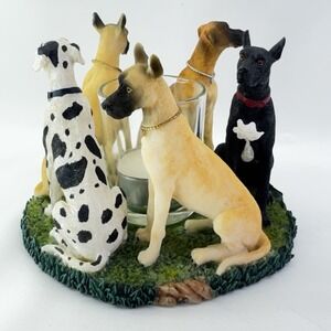 Vintage Great Danes Circle Votive Candle Holder Continental Creations #P812 '02